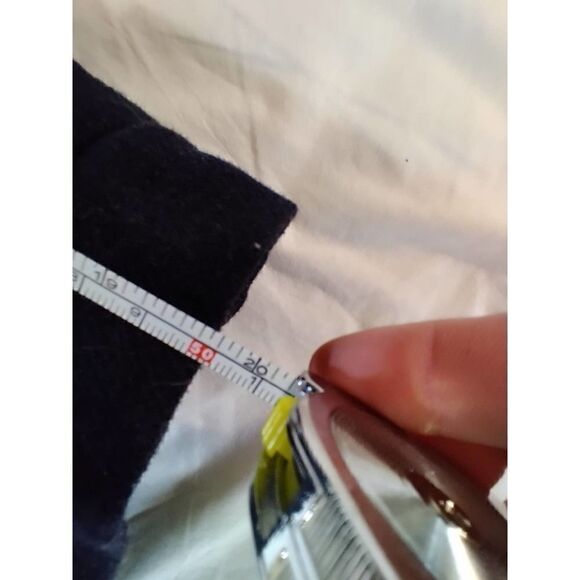 TOMMY HILFIGER FAUX FUR WOOL BLEND COAT SIZE LARGE BLACK BROWN POCKETS - Picture 8 of 8